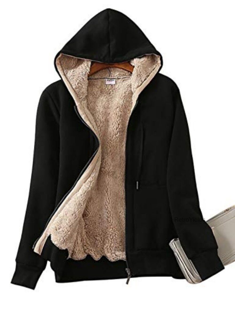 Women's Sherpa Lined Full Zip Hoodie Fleece Sweatshirt Winter Warm Coat